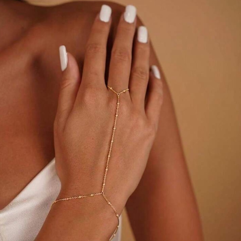 Elegant Gold Hand Chain Bracelet